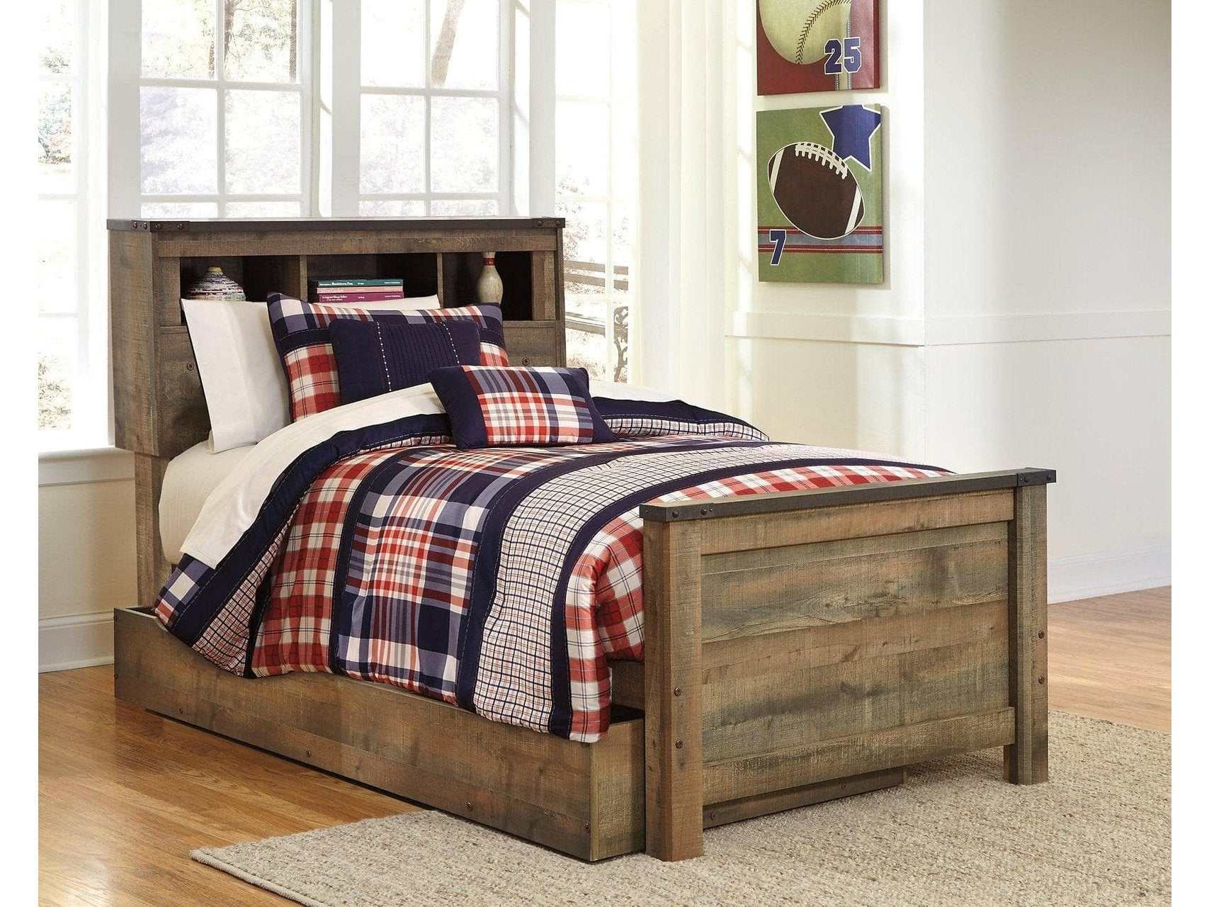 Trinell Twin Bookcase Bed w/ 1 Large Storage Drawer (Online Special Price) - Ornate Home
