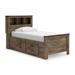 Trinell Twin Bookcase Storage Bed, Dresser and Mirror - Ornate Home
