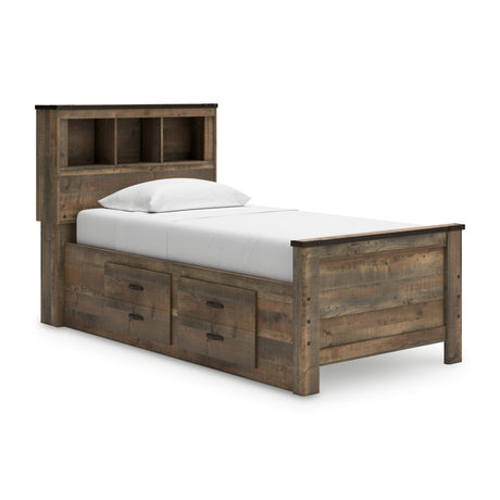 Trinell Twin Bookcase Storage Bed, Dresser and Mirror - Ornate Home