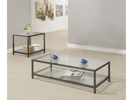 Trini Black Nickel 2-piece Coffee and End Table Set - Ornate Home