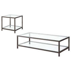 Trini Black Nickel 2-piece Coffee and End Table Set - Ornate Home