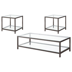 Trini Black Nickel 3-piece Coffee and End Table Set - Ornate Home