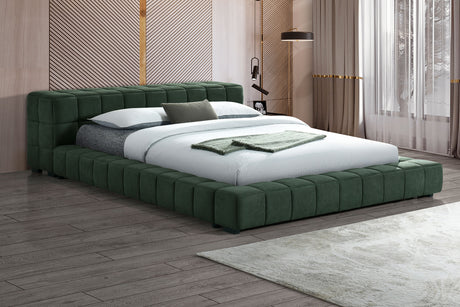 Trinity Green Queen Upholstered Platform Bed - Ornate Home