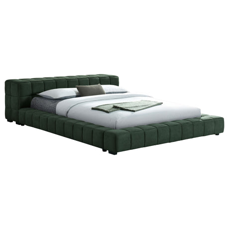 Trinity Green Queen Upholstered Platform Bed - Ornate Home