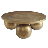 Triplet Antique Brass Coffee Table - Ornate Home