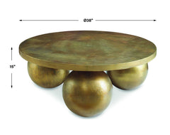 Triplet Antique Brass Coffee Table - Ornate Home