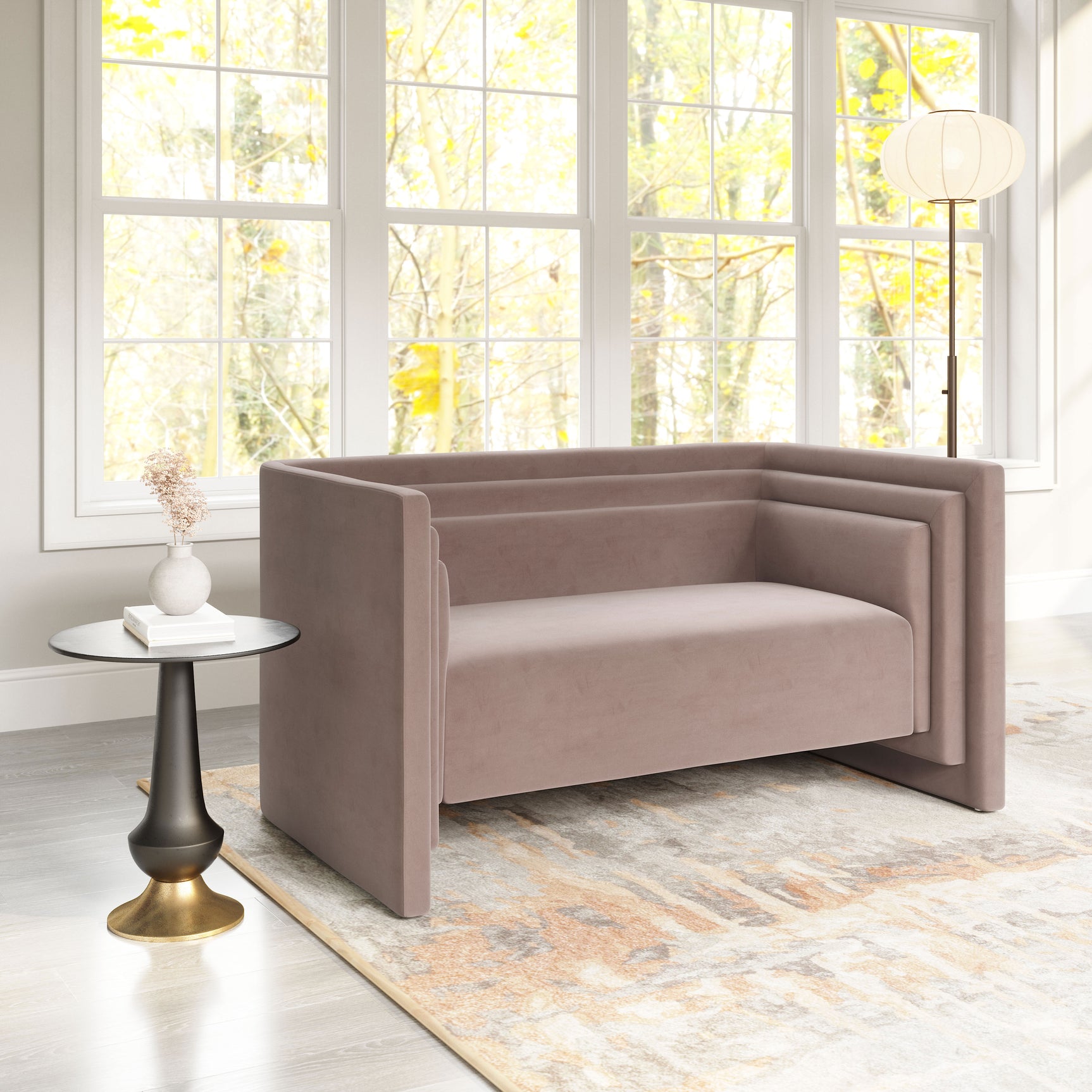 Trippel Taupe Loveseat - Ornate Home
