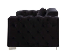 Trislar Black Loveseat w/ 4 Pillows - Ornate Home