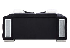 Trislar Black Loveseat w/ 4 Pillows - Ornate Home
