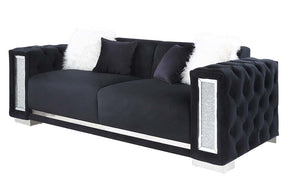 Trislar Black Sofa w/ 4 Pillows - Ornate Home
