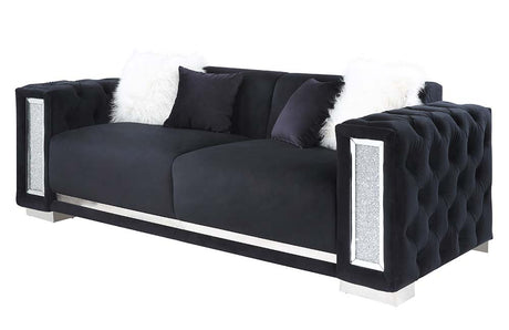 Trislar Black Sofa w/ 4 Pillows - Ornate Home