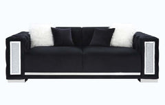 Trislar Black Sofa w/ 4 Pillows - Ornate Home