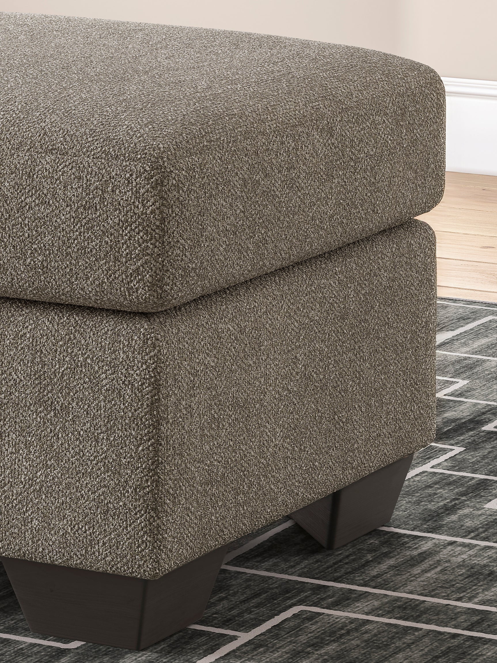 Triston-Peaks Suede Ottoman - Ornate Home
