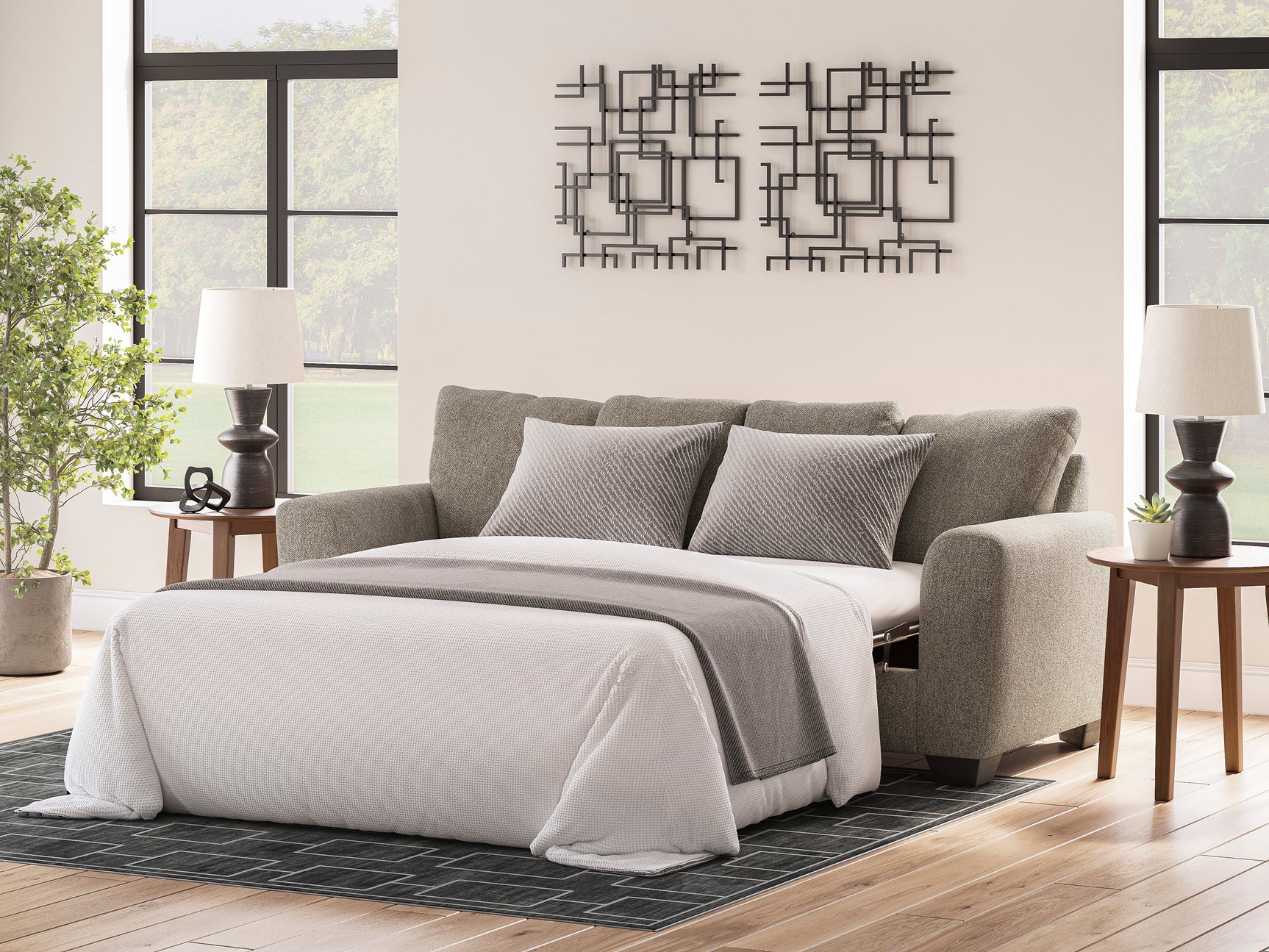 Triston-Peaks Suede Queen Sofa Sleeper - Ornate Home