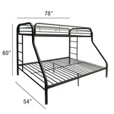 Tritan Black Bunk Bed (Twin/Full) - Ornate Home