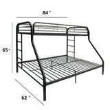 Tritan Black Bunk Bed (Twin XL/Queen) - Ornate Home