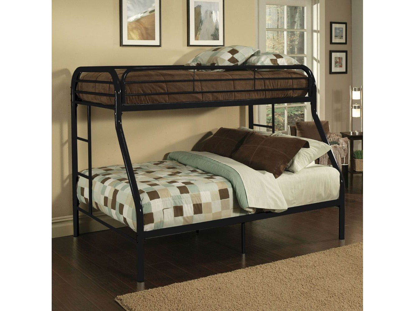 Tritan Black Bunk Bed (Twin XL/Queen) - Ornate Home