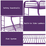 Tritan Purple Bunk Bed (Twin/Full) - Ornate Home