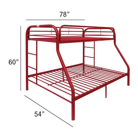 Tritan Red Bunk Bed (Twin/Full) - Ornate Home