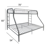 Tritan Silver Bunk Bed (Twin/Full) - Ornate Home