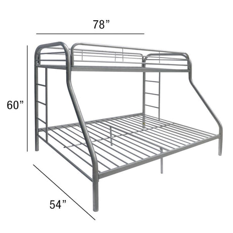 Tritan Silver Bunk Bed (Twin/Full) - Ornate Home