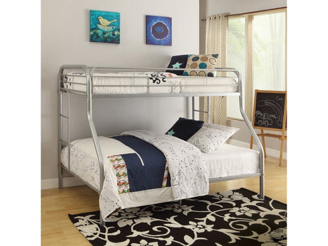 Tritan Silver Bunk Bed (Twin/Full) - Ornate Home