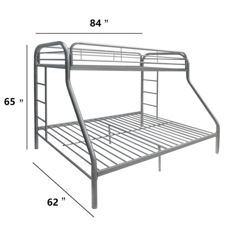 Tritan Silver Bunk Bed (Twin XL/Queen) - Ornate Home