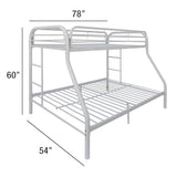 Tritan White Bunk Bed (Twin/Full) - Ornate Home
