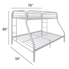 Tritan White Bunk Bed (Twin/Full) - Ornate Home