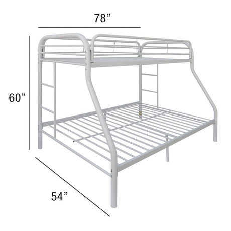 Tritan White Bunk Bed (Twin/Full) - Ornate Home