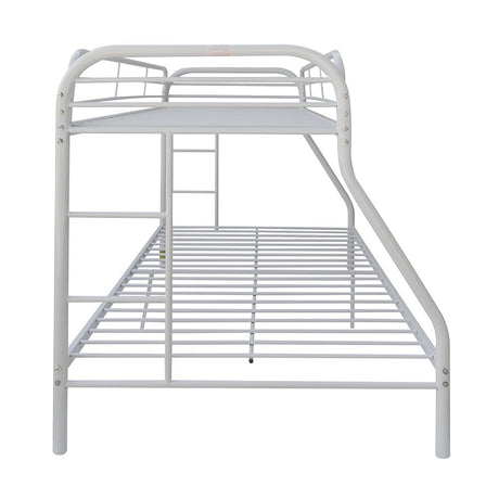 Tritan White Bunk Bed (Twin/Full) - Ornate Home