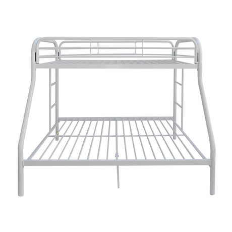 Tritan White Bunk Bed (Twin/Full) - Ornate Home