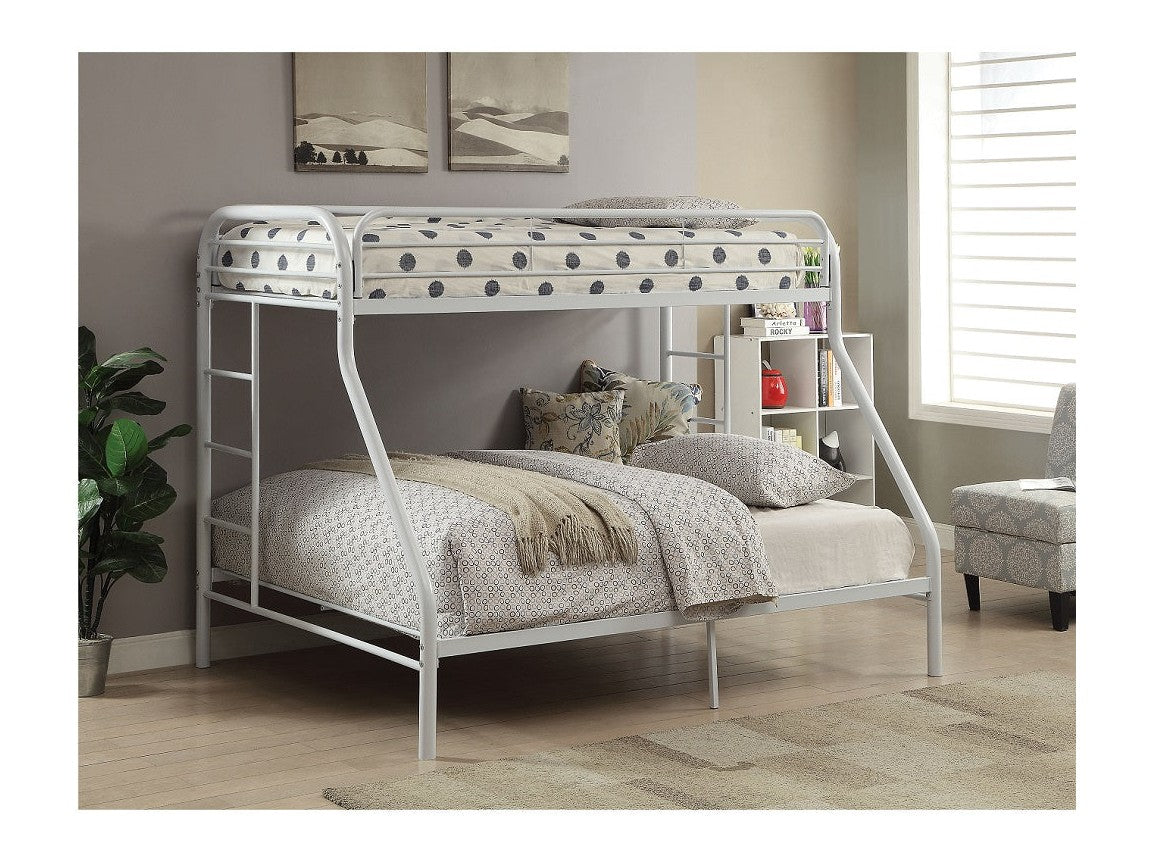 Tritan White Bunk Bed (Twin/Full) - Ornate Home