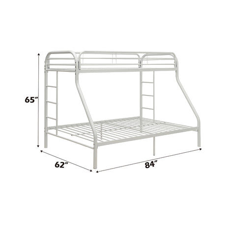 Tritan White Bunk Bed (Twin XL/Queen) - Ornate Home