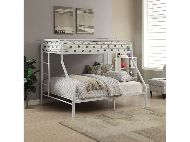 Tritan White Bunk Bed (Twin XL/Queen) - Ornate Home