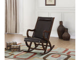 Triton Espresso PU & Walnut Rocking Chair - Ornate Home