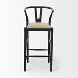 Trixie Black/Dark Taupe Wood Frame Bar Stool - Ornate Home