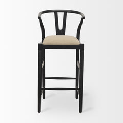 Trixie Black/Dark Taupe Wood Frame Bar Stool - Ornate Home
