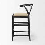 Trixie Black/Dark Taupe Wood Frame Bar Stool - Ornate Home