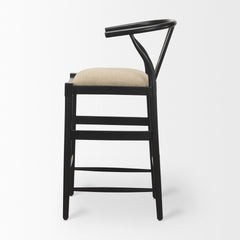 Trixie Black/Dark Taupe Wood Frame Bar Stool - Ornate Home
