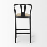 Trixie Black/Dark Taupe Wood Frame Bar Stool - Ornate Home