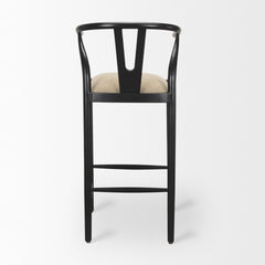 Trixie Black/Dark Taupe Wood Frame Bar Stool - Ornate Home