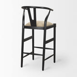Trixie Black/Dark Taupe Wood Frame Bar Stool - Ornate Home