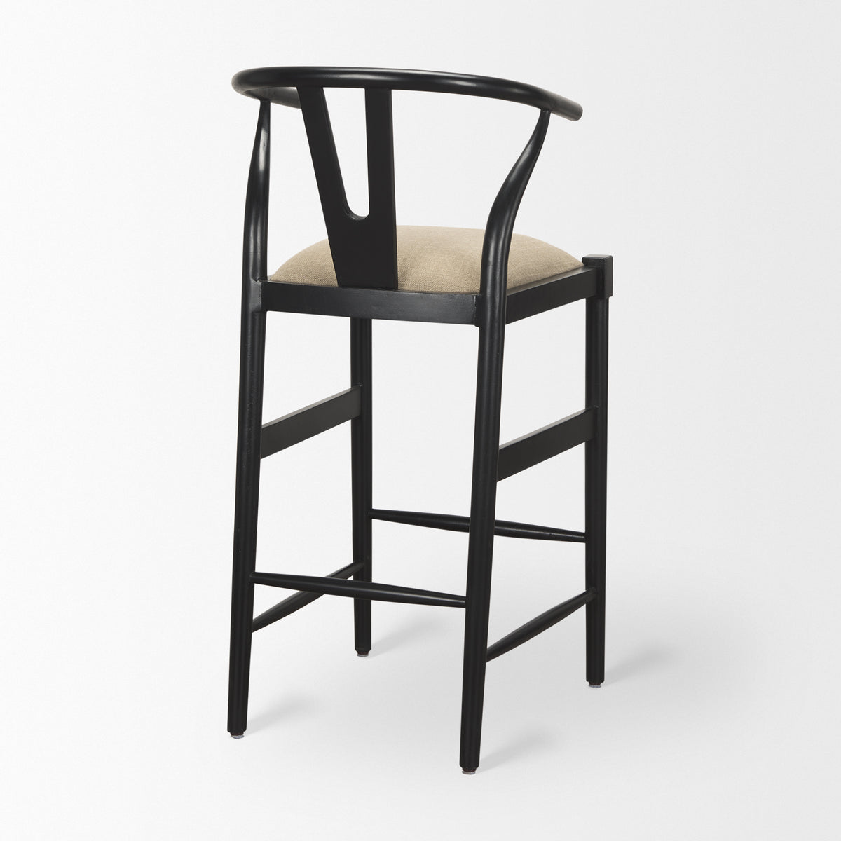 Trixie Black/Dark Taupe Wood Frame Bar Stool - Ornate Home