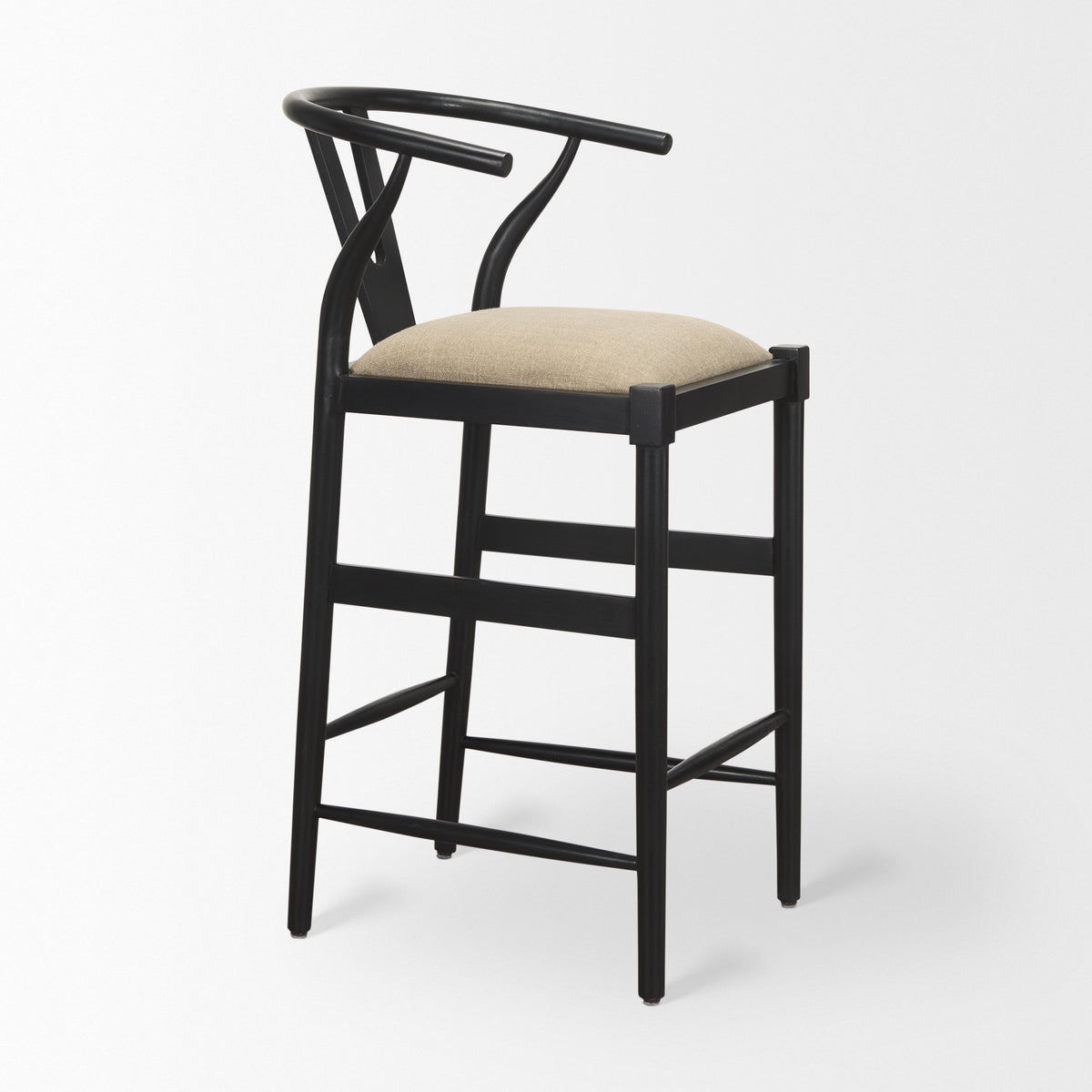 Trixie Black/Dark Taupe Wood Frame Bar Stool - Ornate Home