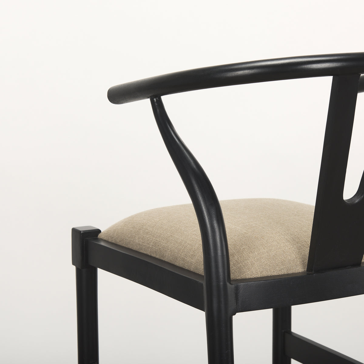Trixie Black/Dark Taupe Wood Frame Bar Stool - Ornate Home
