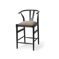 Trixie Black/Dark Taupe Wood Frame Counter Stool - Ornate Home