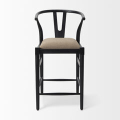 Trixie Black/Dark Taupe Wood Frame Counter Stool - Ornate Home