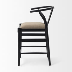 Trixie Black/Dark Taupe Wood Frame Counter Stool - Ornate Home