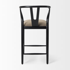 Trixie Black/Dark Taupe Wood Frame Counter Stool - Ornate Home